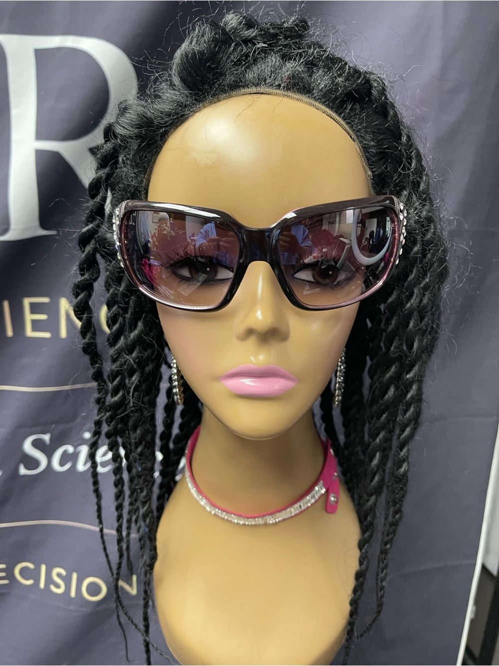 Stylish Oversized Gradient Sunglasses - Pink